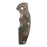 Hinderer Jurassic maple handle scales - Artefact Dark Bronze / hand-painted