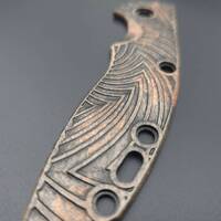Hinderer XM-18 3.5 maple handle scales - Artefact Dark Bronze / hand-painted