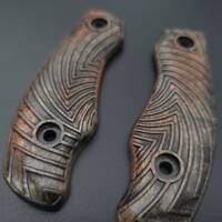 Ka-Bar Becker Necker BK11 maple handle scales - Artefact Dark Bronze / hand-painted