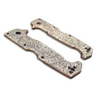 Cold Steel SR1 maple handle scales - Aztec / hand-painted