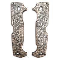 Cold Steel SR1 maple handle scales - Aztec / hand-painted