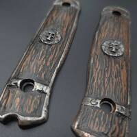 Fällkniven F1X walnut handle scales - Black Sails Skull by Artur Soikkeli