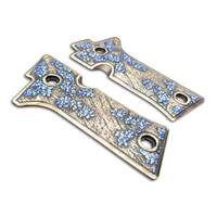 Beretta 80X Cheetah maple grips - Blue Sakura / hand-painted
