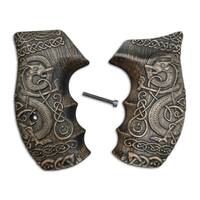 Smith And Wesson K/L frame Round Butt maple grips - Celtic Gates / hand-painted
