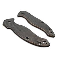 Spyderco Canis walnut handle scales - Classic V2 Dark / hand-painted