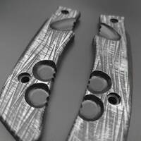Fox Knives Military Division Forprene maple handle scales - Fibers Black Silver / hand-painted