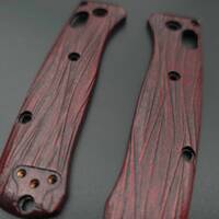Benchmade Mini Bugout 533 maple handle scales - Fibers Dark Blood / hand-painted