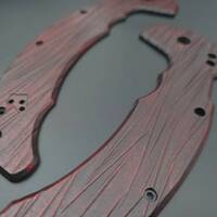Cold Steel Mayhem maple handle scales - Fibers Dark Blood / hand-painted