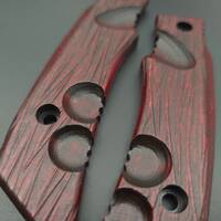 Fox Knives Military Division Forprene maple handle scales - Fibers Dark Blood / hand-painted