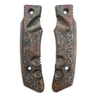 Fox Knives Military Division Forprene maple handle scales - Hell / hand-painted