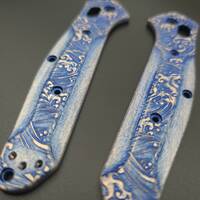 Benchmade Osborne 940-1 maple handle scales - Japan Wave / hand-painted