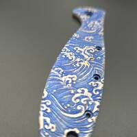 ESEE Zancudo maple handle scales - Japan Wave / hand-painted