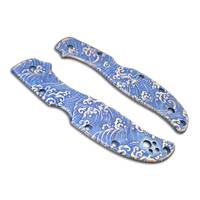 Spyderco Stretch 2 XL Cru-Wear maple handle scales - Japan Wave / hand-painted