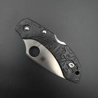 Spyderco Dragonfly 2 maple handle scales - Japan Wave Black / hand-painted