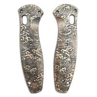 Benchmade Barrage 580 maple handle scales - Japan Wave Classic / hand-painted