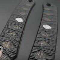 CIVIVI Vision FG maple handle scales - Katana Black Silver Coin / hand-painted