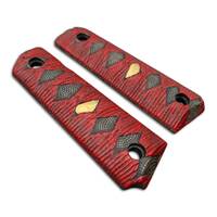 Browning 1911 22 / 380 maple grips - Katana Red Gold Coin / hand-painted