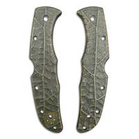 Spyderco Endura 4/Matriarch 2 maple handle scales - Leaf Dark Green / hand-painted