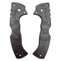 Cold Steel 4-Max Scout wenge handle scales - Molon Labe V3 / hand-painted