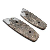 Benchmade Mini Barrage 586 maple handle scales - Moon Raven / hand-painted
