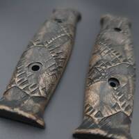 M7 Bayonet maple handle scales - Space Artefact (3169) / hand-painted