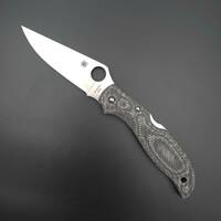 Spyderco Stretch 2 XL Carbon Fibers black handle scales - Traditional / hand-painted