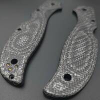 Spyderco Stretch 2 XL Carbon Fibers black handle scales - Traditional / hand-painted