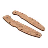 Spyderco Police 4 Lightweight Micarta Burlap handle scales - Traditional Glow / hand-painted