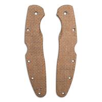 Spyderco Police 4 Lightweight Micarta Burlap handle scales - Traditional Glow / hand-painted