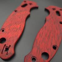 Spyderco Manix 2 Lightweight padauk handle scales - Traditional / hand-painted