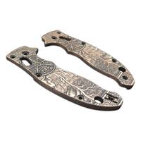 Spyderco Manix 2 Lightweight maple handle scales - Vegvisir V2 / hand-painted