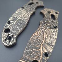 Spyderco Manix 2 Lightweight maple handle scales - Vegvisir V2 / hand-painted