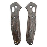 Benchmade Mini Osborne 945 walnut handle scales - Wood Bark V2 Dark / hand-painted