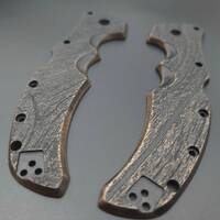 Cold Steel Recon 1 maple handle scales - Wood Bark (3169) / hand-painted