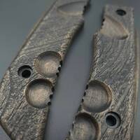 Fox Knives Military Division Forprene maple handle scales - Wood Bark (3169) / hand-painted