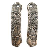 CIVIVI Vision FG maple handle scales - Alien / hand-painted