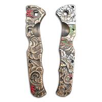 Cold Steel Frenzy 2 3.5 maple handle scales - Celestial Demon / hand-painted