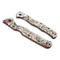 Cold Steel Frenzy 2 3.5 maple handle scales - Celestial Demon / hand-painted