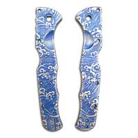 Cold Steel Frenzy 2 3.5 maple handle scales - Japan Wave / hand-painted