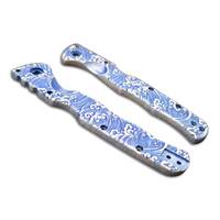 Cold Steel Frenzy 2 3.5 maple handle scales - Japan Wave / hand-painted