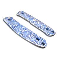 Kizlyar Asket maple handle scales - Japan Wave / hand-painted