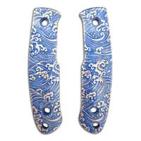 Kizlyar Asket maple handle scales - Japan Wave / hand-painted