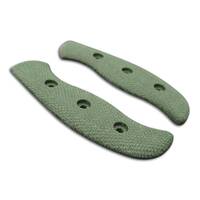 Spyderco Mule Team/2 Micarta Green handle scales - Rhombus / hand-painted