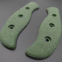 Spyderco Mule Team/2 Micarta Green handle scales - Rhombus / hand-painted