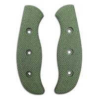 Spyderco Mule Team/2 Micarta Green handle scales - Rhombus / hand-painted
