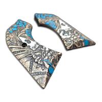 Ruger XR3 New maple grips - Skull Flowers Blue / hand-painted