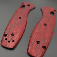 Benchmade Mini Barrage 585-02 padauk handle scales - Traditional / hand-painted