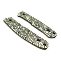 Kizlyar Asket maple handle scales - Wild Thickets Green / hand-painted