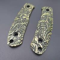 Kizlyar Asket maple handle scales - Wild Thickets Green / hand-painted