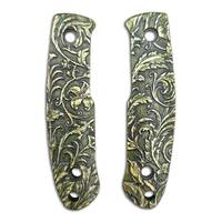 Kizlyar Asket maple handle scales - Wild Thickets Green / hand-painted